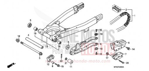 SWINGARM/CHAIN CASE CRF230F7 de 2007